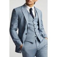 Alexandre of England Tailored Fit Ice Blue Check Men's Suit Jacket