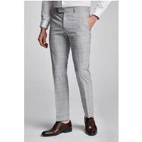 Antique Rogue Slim Fit Pale Putty Check Beige Men's Trousers