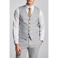 Antique Rogue Slim Fit Pale Putty Check Waistcoat