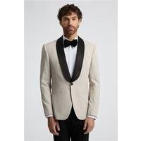 Antique Rogue Slim Fit Ecru Contrast Lapel Tuxedo Jacket