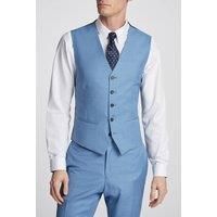 Ted Baker Slim Fit Draco Blue Sharkskin Waistcoat by Suit Direct