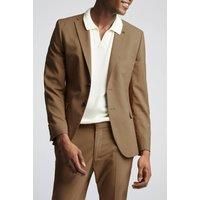 Farah Slim Fit Danbury Caramel Brown Men's Suit Jacket