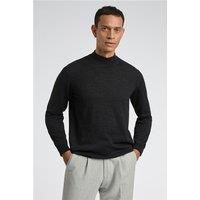 Limehaus Merino Knit Mock Neck Jumper Grey by Suit Direct