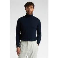 Limehaus Merino Knit Roll Neck Jumper Navy Blue by Suit Direct