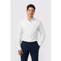 White Alexandre of England Mens Shirt, Long Sleeve, Egyptian Cotton, Double Cuff, Tailored Fit by Suit Direct