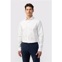 Alexandre of England White Mens Shirt, Long Sleeve, Egyptian Cotton, Tailored Fit by Suit Direct