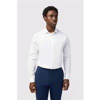 Limehaus White Mens Regular Fit Shirt, Long Sleeve, Double Cuff, Stretch Fabric