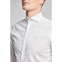 White Limehaus Mens Regular Fit Poplin Shirt, Long Sleeve by Suit Direct
