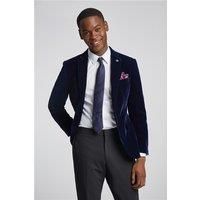 Marc Darcy Slim Fit Hudson Navy Blue Velvet Men's Suit Jacket