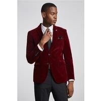 Marc Darcy Slim Fit Hudson Wine Velvet Red Men's Suit Jacket