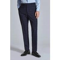 Ted Baker Textured Check Men's Slim Fit Trousers. Navy by Suit Direct
