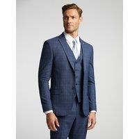 Ted Baker Slim Fit Blue and Mauve Check Men's Suit Jacket