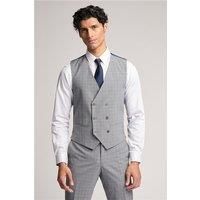 Bredon Slim Fit Grey Blue Check Waistcoat