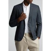 Limehaus Navy Blue Texture Mens Slim Fit Blazer - Formal & Casual