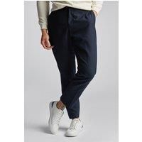 Limehaus Slim Fit Navy Blue Pleated Men's Trousers