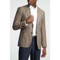 Alexandre of England Oatmeal Hopsack Wool Mens Tailored Fit Casual Formal Blazer by Suit Direct