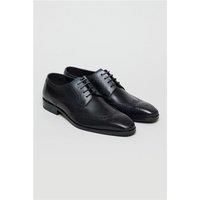 Antique Rogue Luca Black Leather Brogues by Suit Direct
