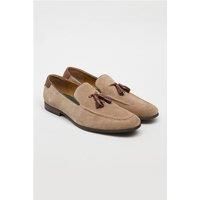 Racing Green Niky Stone Suede Tassel Loafer by Suit Direct