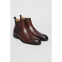 Racing Green Collins Brown Leather Chelsea Boots by Suit Direct