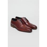 Antique Rogue Luca Burgundy Leather Brogue Shoe by Suit Direct