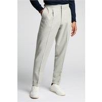 Melka Grey Flannel Men's Trousers With Turn Up by Suit Direct