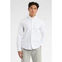 Melka Melka White Mens Oxford Regular Fit Shirt, Long Sleeve by Suit Direct