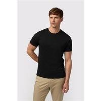 Melka Crew Neck Regular Fit T-Shirt - Black, Egyptian Cotton by Suit Direct