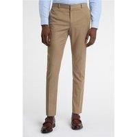 Farah Slim Fit Austin Camel Flannel Men's Suit Trousers. Beige by Suit Direct