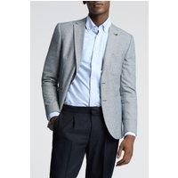 Slim Fit Blue And White Houndstooth Jacket