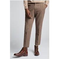 Farah Slim Fit Toffee Flannel Men's Suit Trousers. Brown by Suit Direct