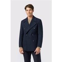 Melka Slim Fit Navy Blue Peacoat by Suit Direct