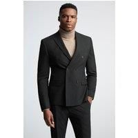 Limehaus Slim Fit Black Stretch Double Breasted Men's Suit Jacket by Suit Direct