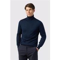 Melka Merino Knit Roll Neck Jumper - Navy Blue Navy Blue by Suit Direct