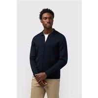 Melka Zip Through Cardigan Navy Blue by Suit Direct