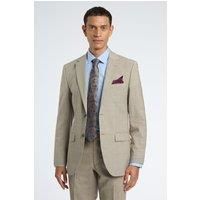 Racing Green Regular Fit Beige Check Wool Stretch Men's Trousers by Suit Direct