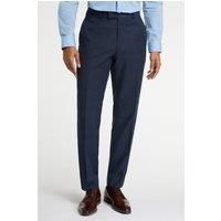 Racing Green Regular Fit Blue Tan Windowpane Stretch Men's Trousers by Suit Direct