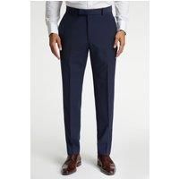 Regular Fit Dark Blue Plain Trousers