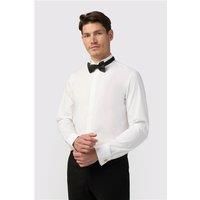 Limehaus White Mens Regular Fit Shirt, Long Sleeve, Double Cuff by Suit Direct