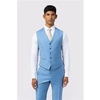 Tilson Slim Fit Airforce Blue Sharkskin Waistcoat