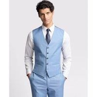 Tilson Slim Fit Airforce Blue Sharkskin Waistcoat