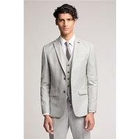 Lowry Slim Fit Light Grey Sharkskin Suit Jacket