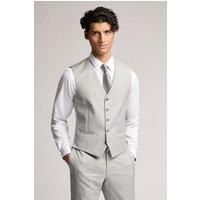 Lowry Slim Fit Light Grey Sharkskin Waistcoat