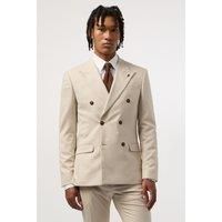 Blake Ecru Slim Fit Double Breasted Jacket