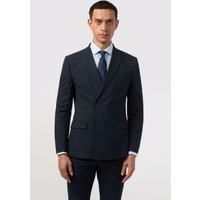 Limehaus Slim Fit Navy Blue Stretch Double Breasted Men's Suit Jacket