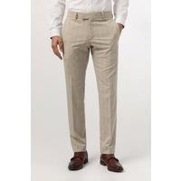 Antique Rogue Slim Fit Putty Check Men's Trousers, Beige by Suit Direct