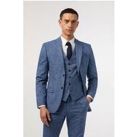 Blue Check Slim Fit Jacket