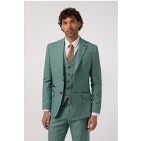 Slim Fit Green Herringbone Tweed Jacket