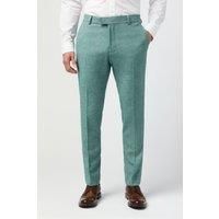 Antique Rogue Slim Fit Green Herringbone Tweed Men's Trousers