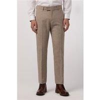 Antique Rogue Slim Fit Taupe Tweed Men's Trousers, Grey