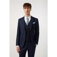 Antique Rogue Slim Fit Blue Windowpane Check Men's Suit Jacket by Suit Direct